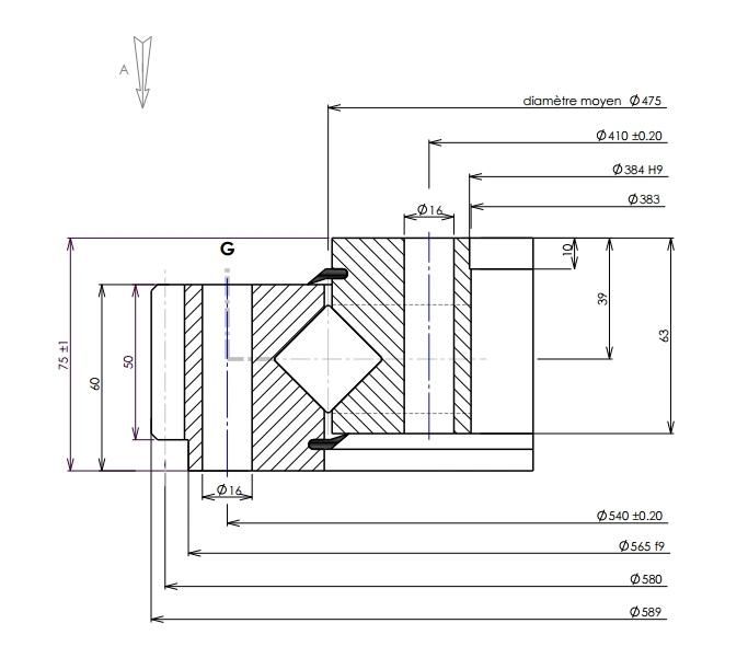 Roller Bearing Slewing Ring Bearing Turntable Bearing External Gear Teeth Bearing Rotary Bearing (06-0475-22)