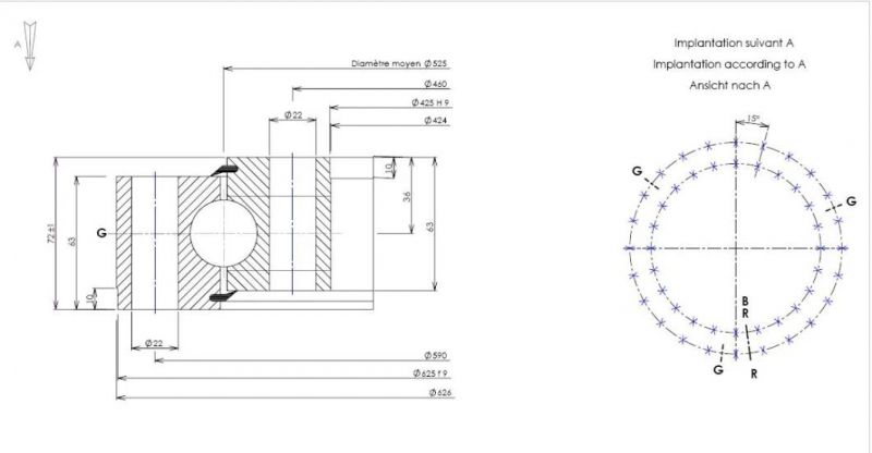 Slewing Ring Bearing Rolling Bearing Ball Bearings Without Gear (03-0525-01)