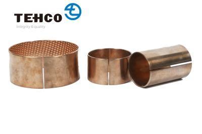 Agriculture Machine Wrapped Tin-bronze Bushing Made of CuSn8P with Diamond Oil Sockets of Good Anti-fatigue and Load Capacity.