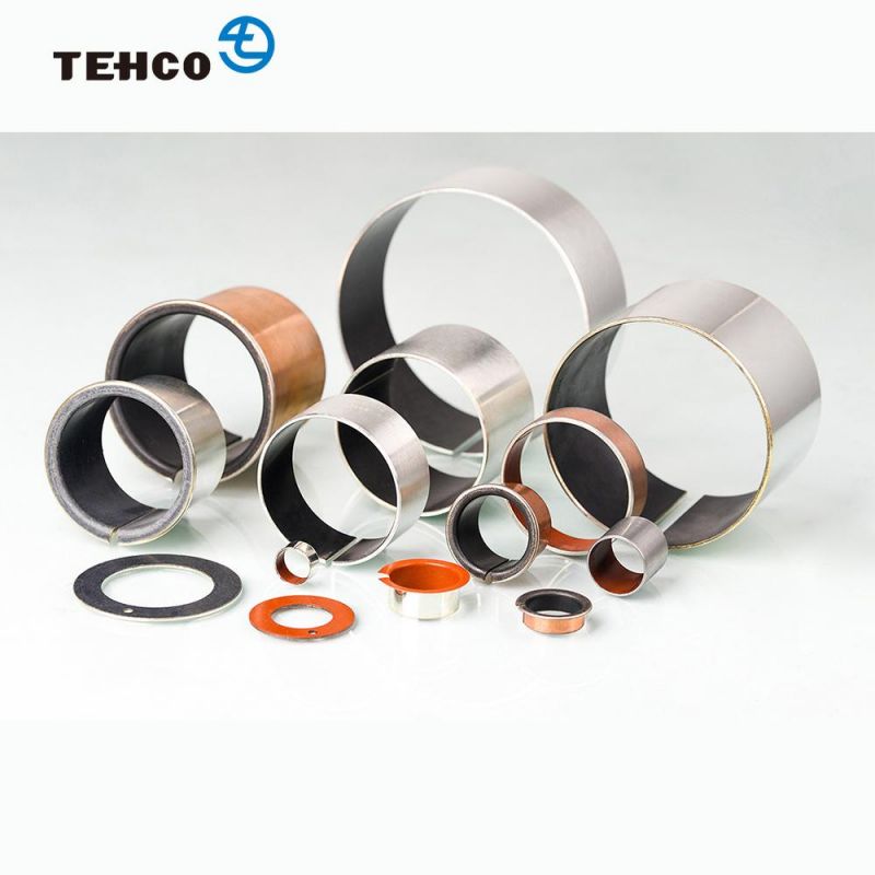 TEHCO Steel Base DU Sleeve Self Lubricating Oilless Metal PTFE Bush Oil Sliding Pap Bushing Bearing for Print and Woven Machine.