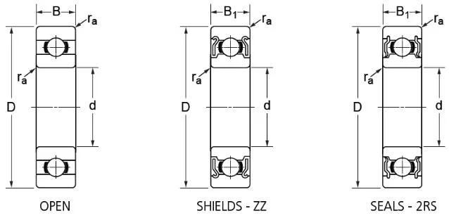 0.25"x0.375"x0.125" R168 Inch Size Miniature Deep Groove Radial Ball Bearing