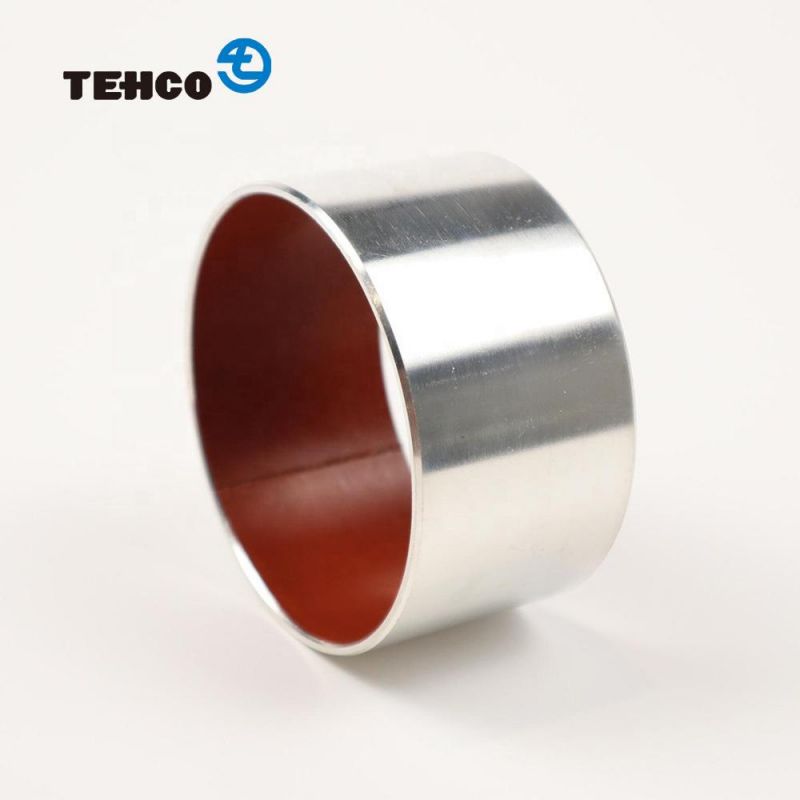 THECO Self Lubricating Dry PTFE Coated Oilless Sliding Sleeve DU Bearing Bushing Composed of Steel Backing and Bronze Powder.