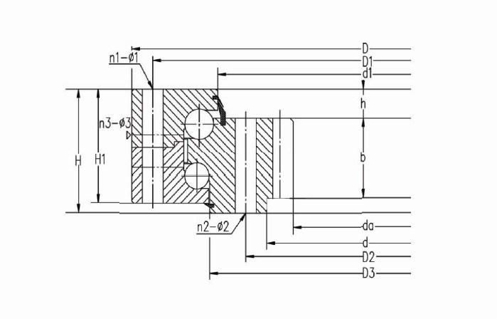 Double Row Four-Point-Contact Ball Slewing Ring Bearings 020.50.2000