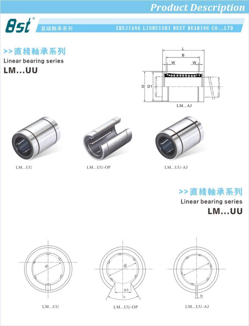 Lishui Best Bearing Standard Model Linear Motion Lm/Kh/St Series Linear Bearing for CNC Machines