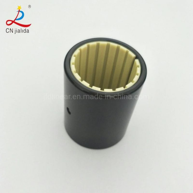 Polymer Bushing Bearing Oilless Closed Anodized Aluminum Adapter Short Design Plastic Linear Plain Bearing (RJUM-02-10-12-16-20-25-30-40-50) Same Size as Igus