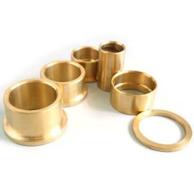 Cylindrical Brass Bearing Bushing Machined Brass Knurling Flanged Oil Free Wrapped Bushing