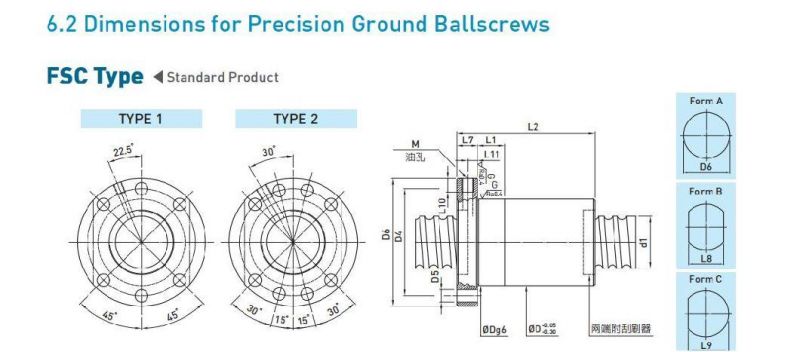 Fsc High Quality Rolled Precision Ball Screw for CNC Machines