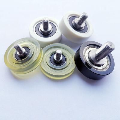 UMBH4-16 Silicon Rubber / Urethane Molded Bearings - Flat, with Threaded Shaft