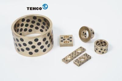 THECO Graphite Copper Sleeve Wear-resistant Oil-free Self-lubricating Composite High-strength Solid Lubricating Brass Bearing.