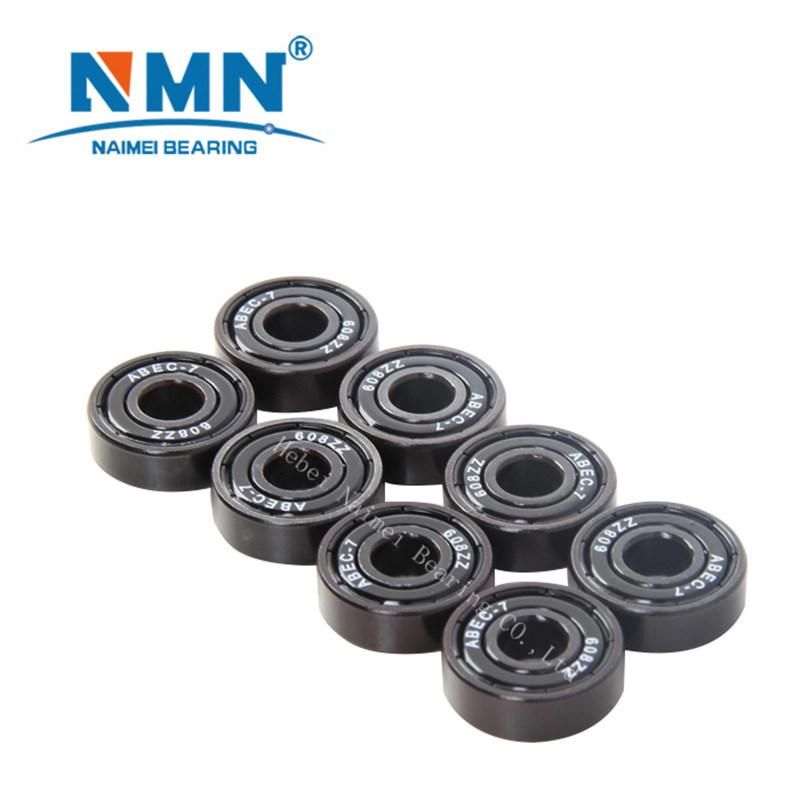 8*22*7mm Nylon Cage ABEC 9 Skateboard Bearings 608 2RS Hybrid Ceramic Si3n4 5 Balls Bearing