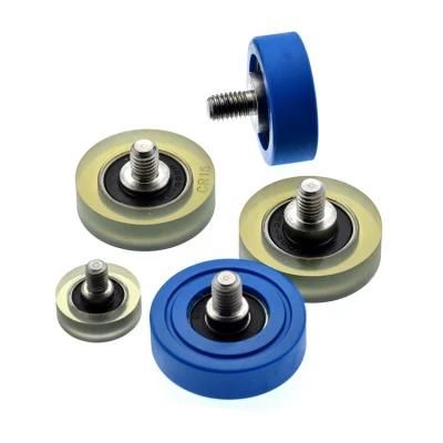 UMBH3-10 Silicon Rubber / Urethane Molded Bearings - Flat, with Threaded Shaft