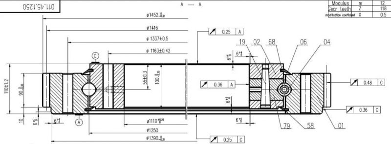 Tower Crane Slewing Bearing Ball Slewing Ring Bearing