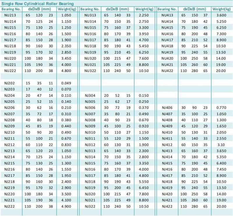 GIL Stainless Steel NU/NJ/NUP/N/NF Cylindrical Roller Bearings