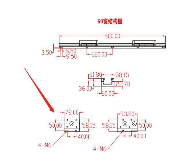 Four Wheels Linear Rail Block Sgb35 Sgr35 for Laser Machine