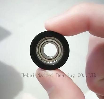 No Noise Slience Polyurethane Pulley Bearing PU608 Rubber Coated Bearing Roller for Sliding Door Window Machinery