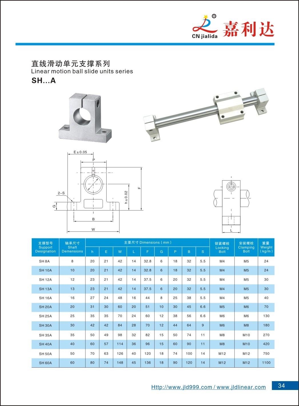 CNC Xyz Linear Axis Support 16mm 3D Printer Sk16 Sh16