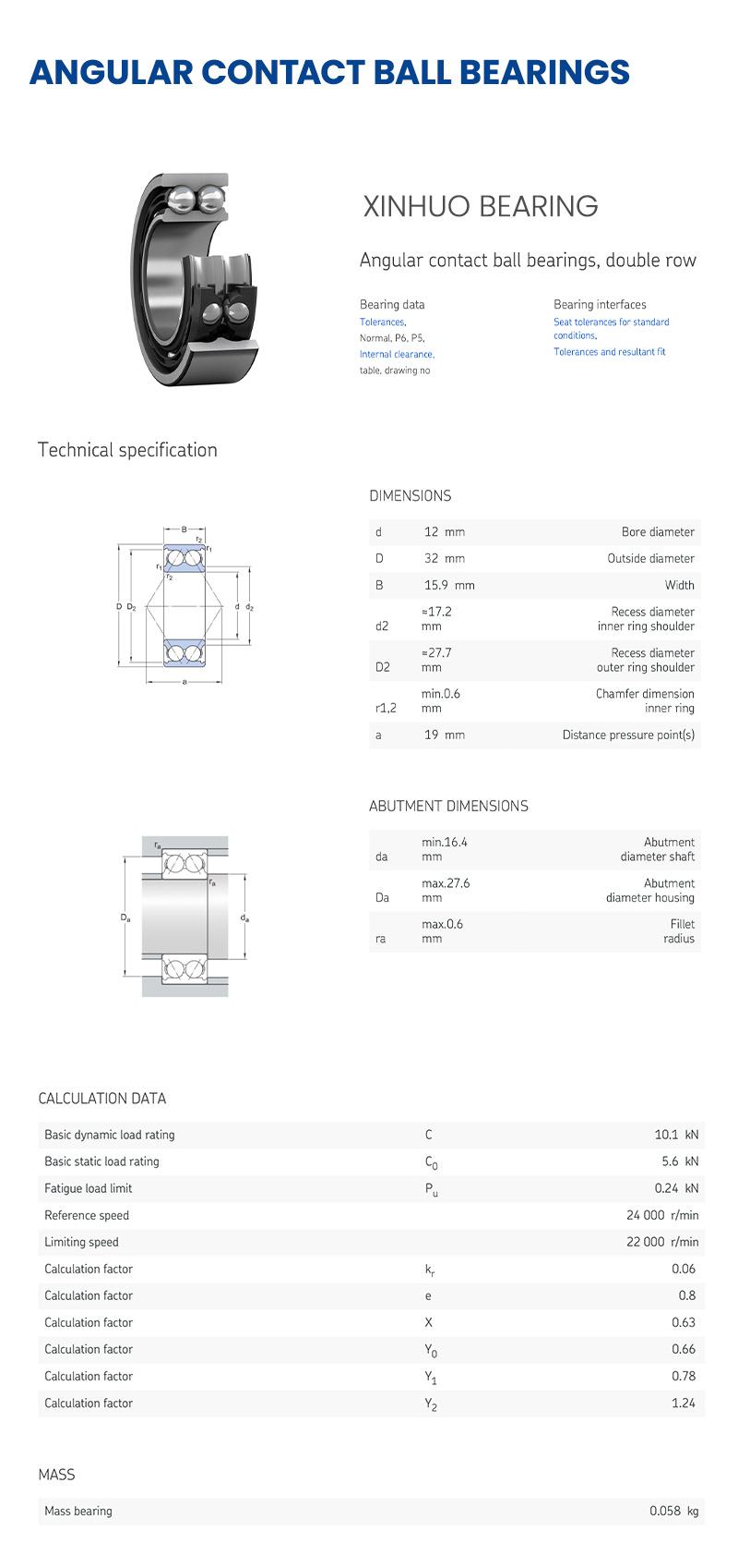 Xinhuo Bearing China Ceiling Fan Bearing Factory Professional Engineering and Auto Bearing China 7418bm