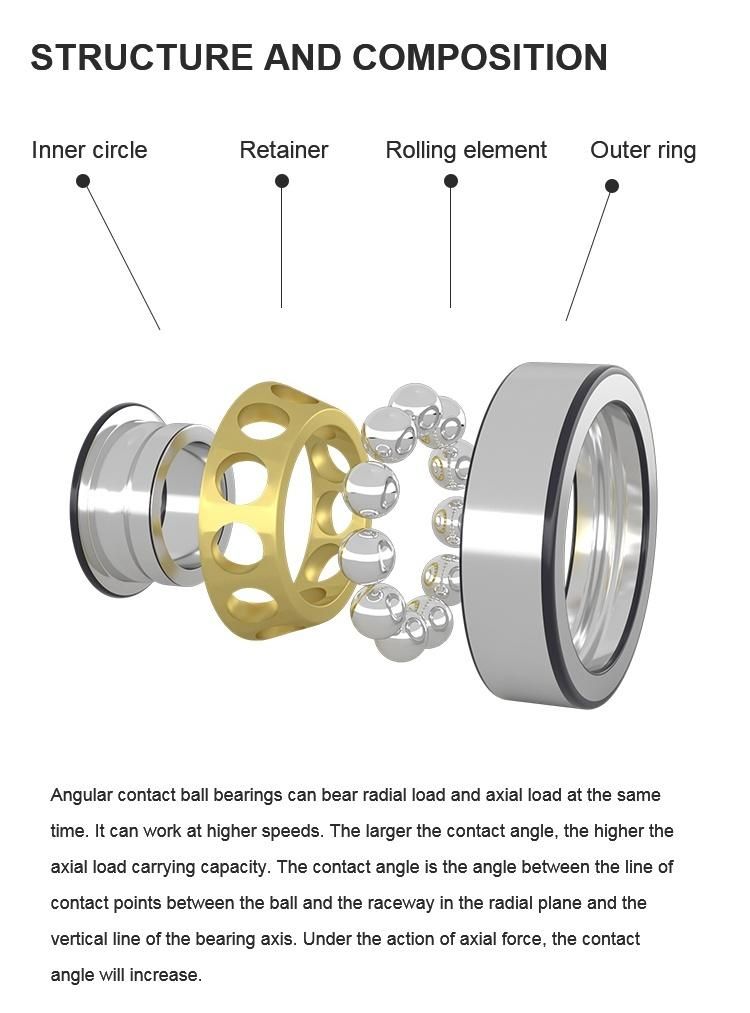 Full Grinding Gear Box Bearing Used on Food Machinery 7007CTA 7209c 7218c 7226eta Qj212m NTN NSK Koyo Angular Contact Ball Bearing