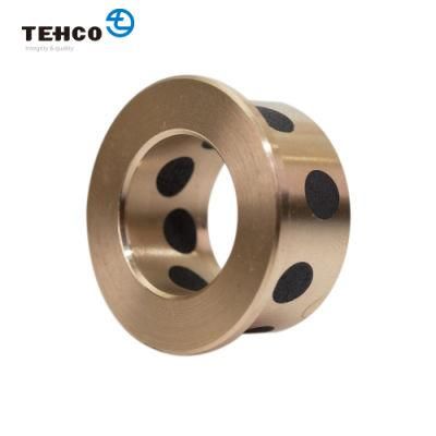 TCB500F Solid Lubricating Brass Copper Alloy Bushing Made of CuZn25Al5MnFe4 Graphite Oilless Flange bear for Casting Machine.