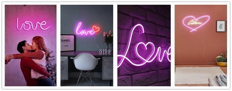 Drop Shipping Manufacturer Free Design Flexible 12V Custom Drink in Love LED Neon Signs