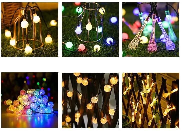 30LEDs Outdoor Waterproof Garden Lighting Solar Power Water Drop Light String Holiday Decoration Christmas Lights