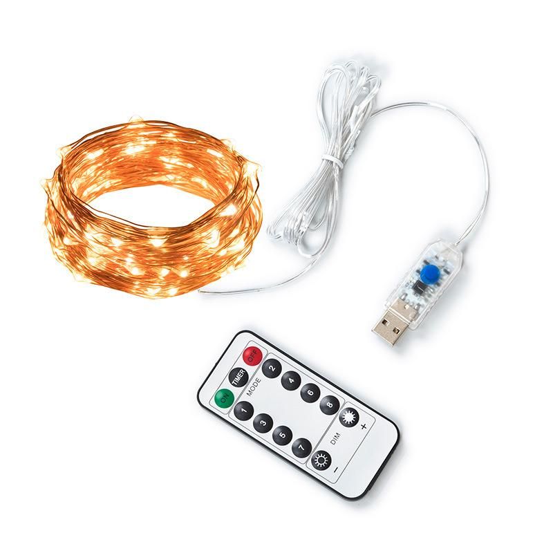 USB Port Remote Control LED String Christmas Lights for Decoration