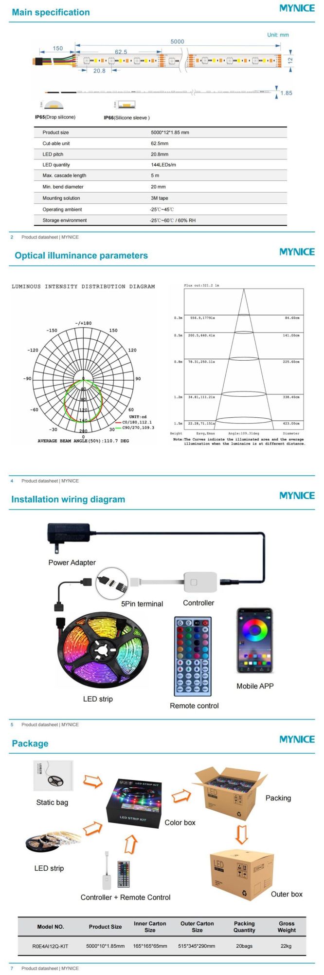 5050RGB Cw Ww Kit Series Flex Strip Music LED Strip