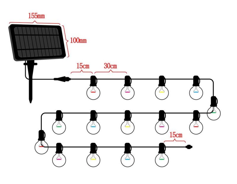 Wholesale 25FT 25L Solar LED Palm Tree Ramadan Rope Light