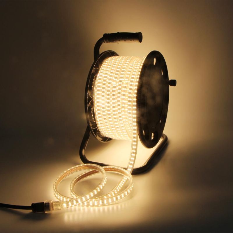 Portable CE High Lumen 220V/230V Double Line 15m 2835-180p Linkable Design LED Strip Light Waterproof 4000K