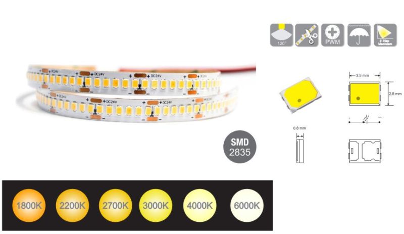 LED Strip Without Voltage Drop IC Built in Constant Current LED Light Strip