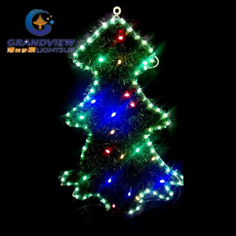 New 4 PCS Green Outline LED Trees Motif Rope Lights