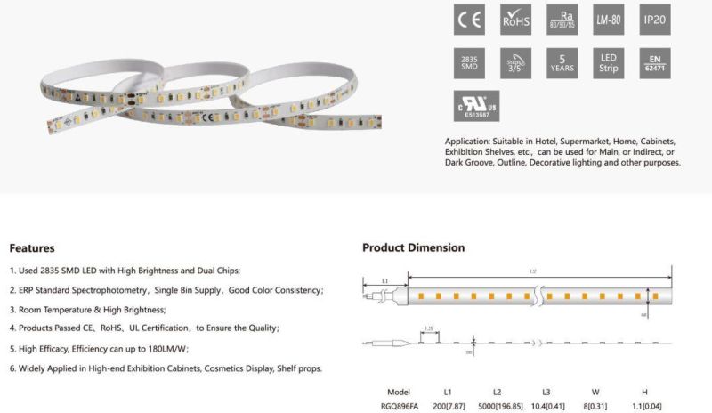 SMD2835 High Brightness Flexible LED Strip Lights