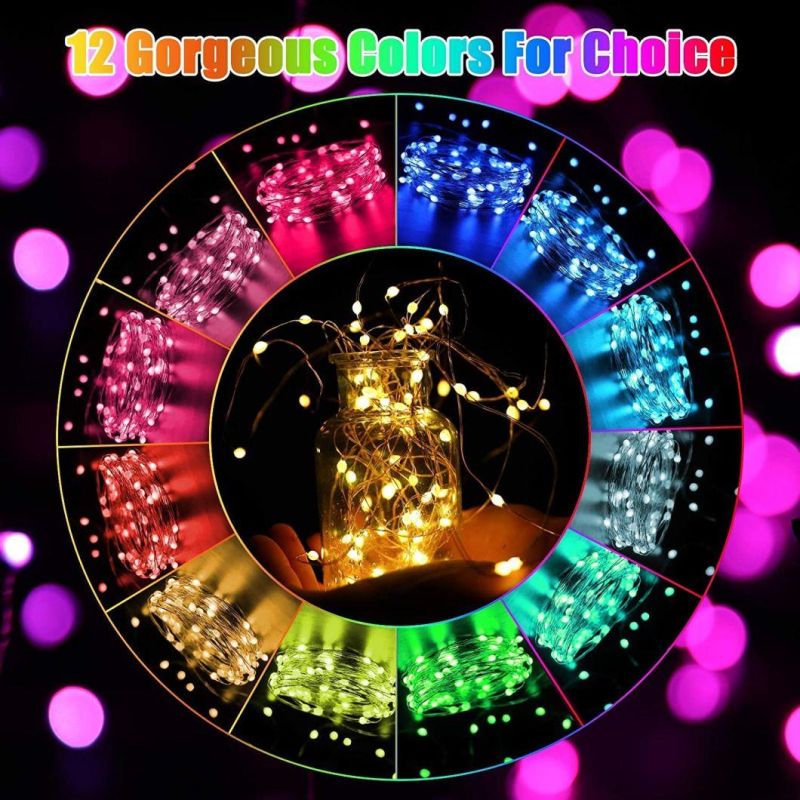 Remote and Timer USB Plug 12 Multicolorcolor Changing Fairy Lights