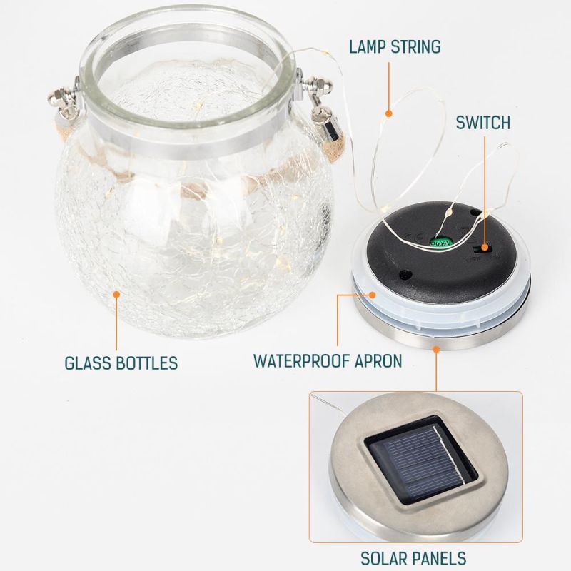 LED Cracked Bottle Lamp String Solar Decoration Light