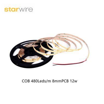 High Power COB LED Strip 480LEDs/M 8mm 12W