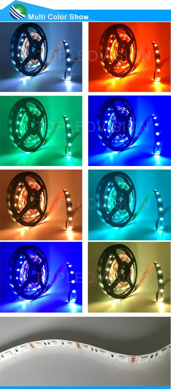 5m Decorative Light Neon Flexible RGB LED Strip SMD5050 60LEDs/M