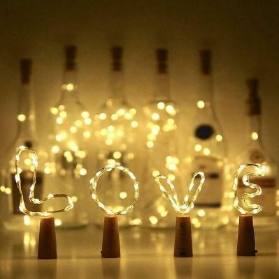 Beer Bottle Light with Cork Shaped 1m 10LED Copper Silver String