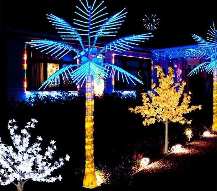 H: 3m11 Leaves Halloween LED Coconut Tree Light for USA