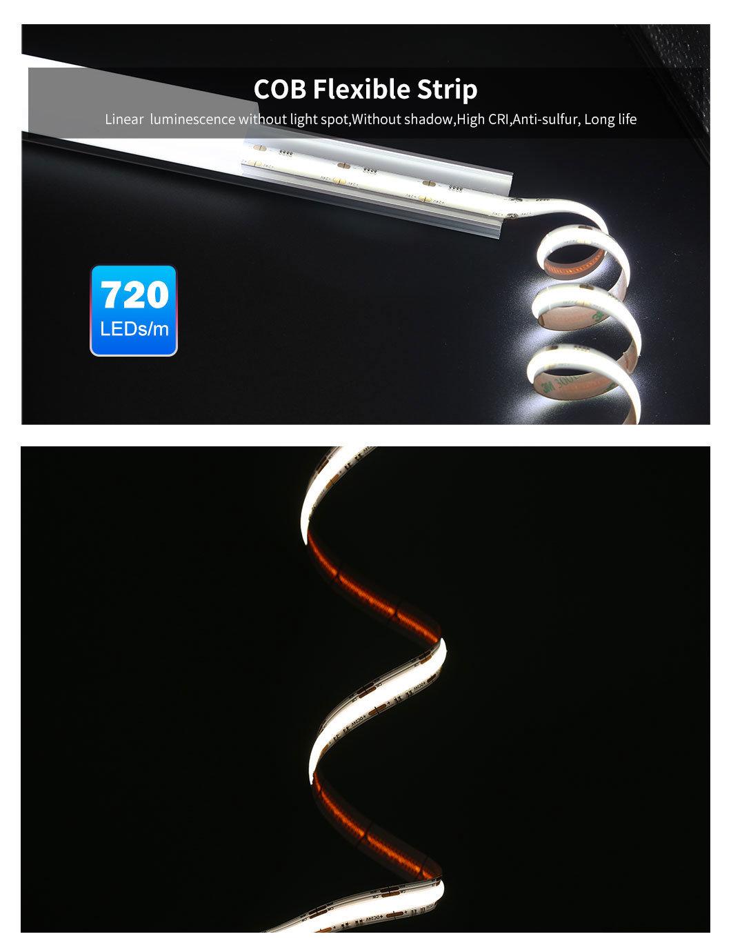 Dimmable RGB Light DC24V Flexible LED COB Strip Lights