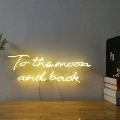 Drop Shipping Custom Made Neon 3D Acrylic Sign LED Custom Neon Light Sign to The Moon and Back LED Neon Flex Sign