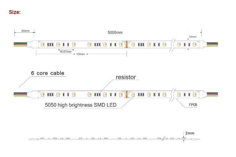 Rgbww LED Strip SMD5050 Flexible Light LED Rope Light