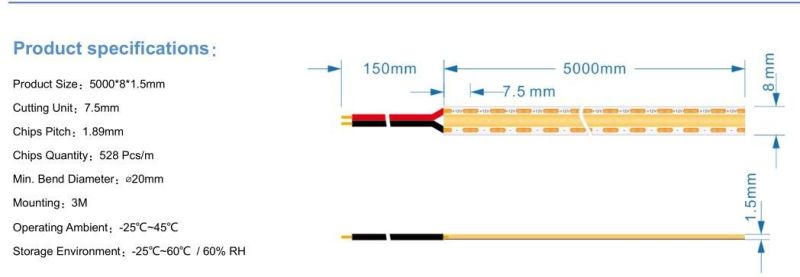 2700K COB LED Flex Strip