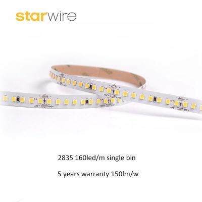 High Brightness 160LED 224LED 3024lm/M 150lm/W 2835 LED Strip Light with 5 Years Warranty