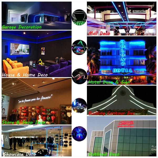 Silicone IP68 Neon Flex Tube Strip Light 8*17mm DIY Custom Sign Lights Outdoor Decoration