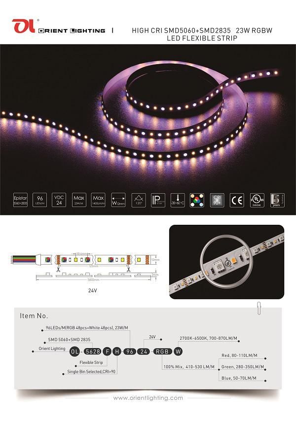 5050 2835 96LEDs 24V IP67 RGBW LED Strip Lighting