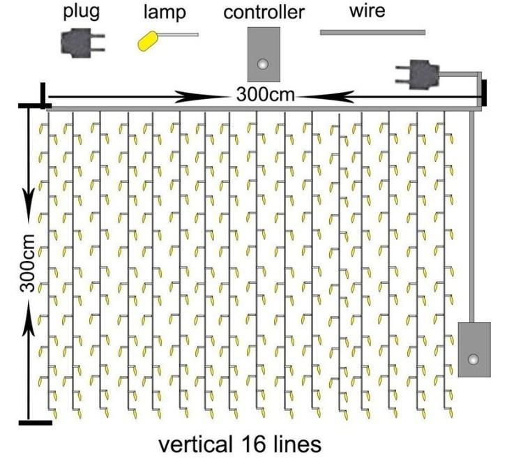 110V 220V 2*3m 800LEDs Wedding Decoration LED Curtain Light