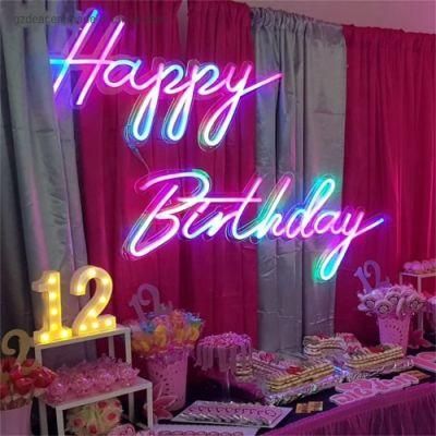 Most Popular Happy Birthday Custom Neon Lights Wall-Mounted Custom RGB Color Neon Signage