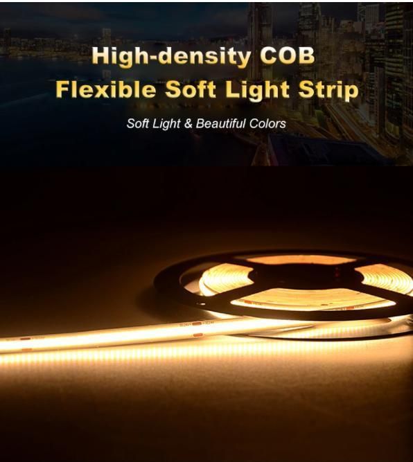 High Density 24V 378 LED Flexible COB LED Light Strip