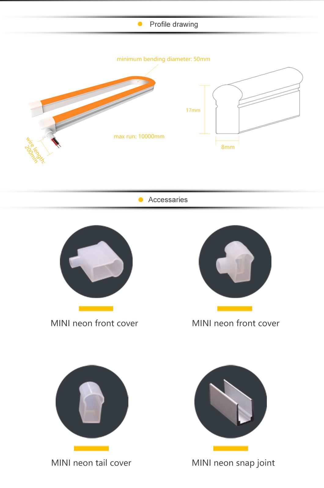 High Luminous Efficacy up to 40lm/W 24V Side Lighting Silicon Extrusion LED Strip Neon