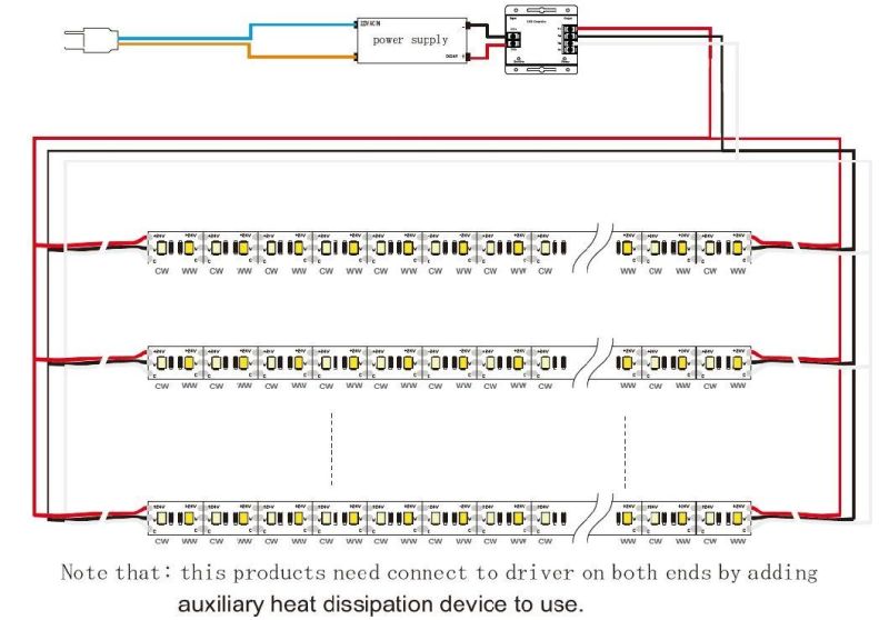 Short Cut CCT LED Strip Light 2835 SMD Flex Strip 120p